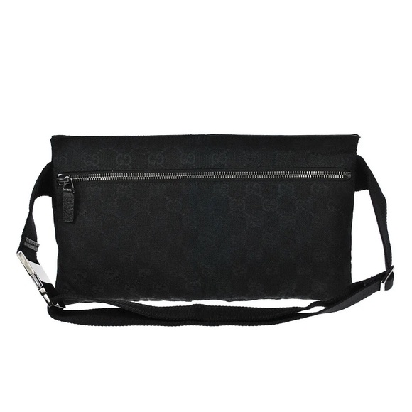Gucci Bags Authentic Gucci Black Monogram Canvas Waist Bag Fanny